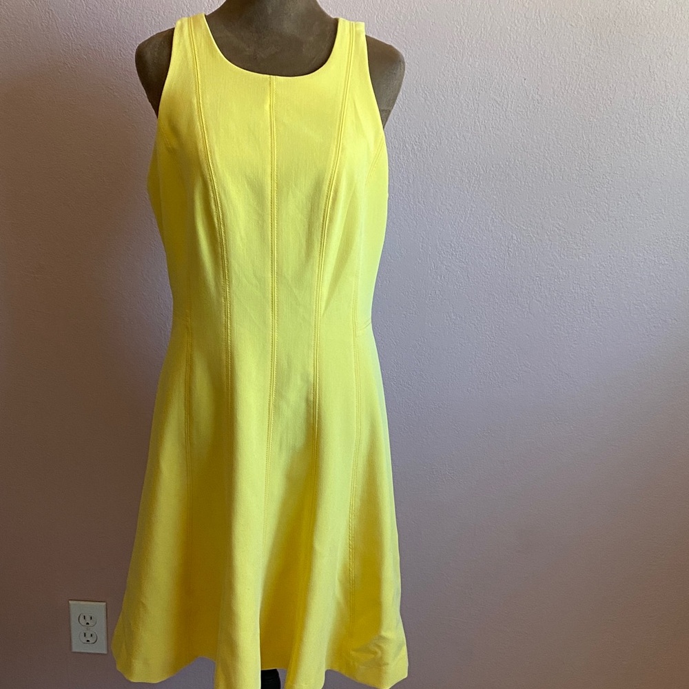BANANA REPUBLIC  Yellow Sleeveless Fit-and-Flare Dress